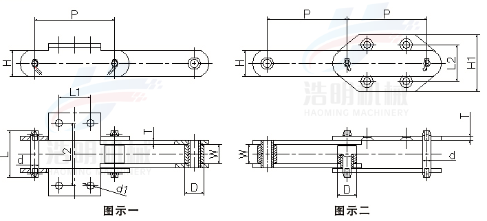 ne提升機(jī)鏈條尺寸參數(shù)